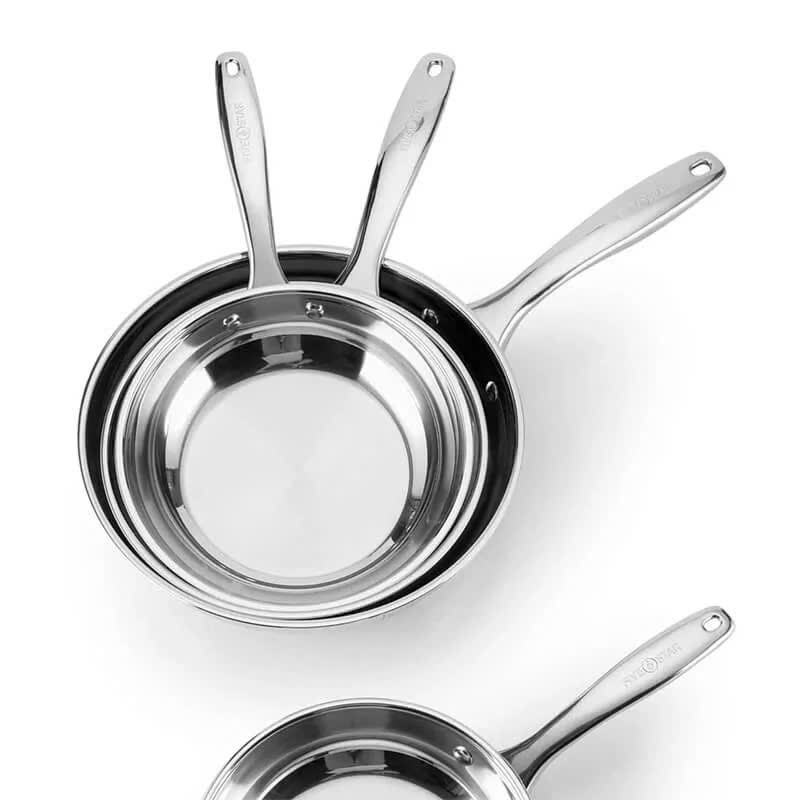 Chảo inox đáy 3 lớp Fivestar plus 20cm-FPC20006, 26cm-FPC26010, 28cm-FPC28010