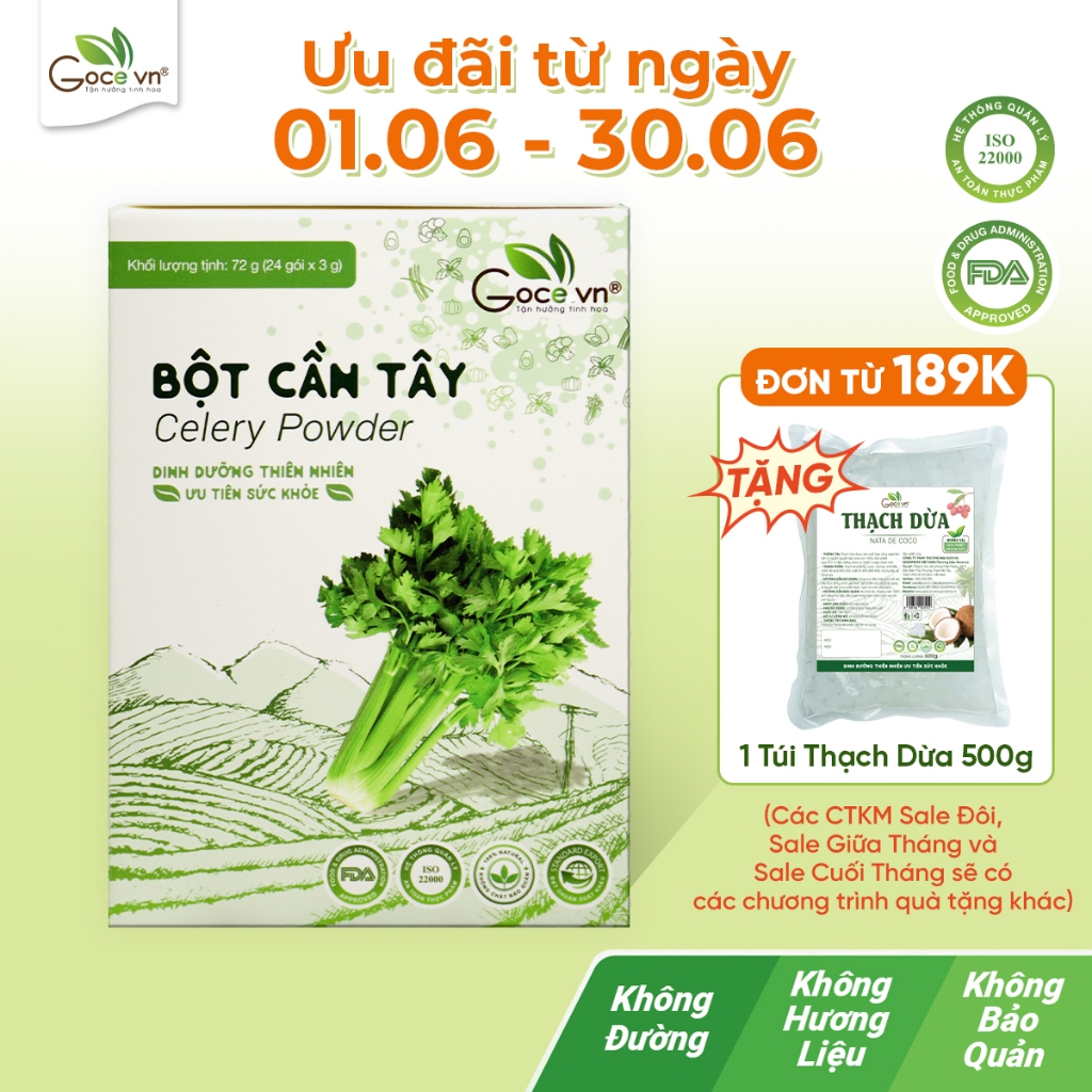 Bột cần tây nguyên chất Goce – 72g (24 gói x 3g)