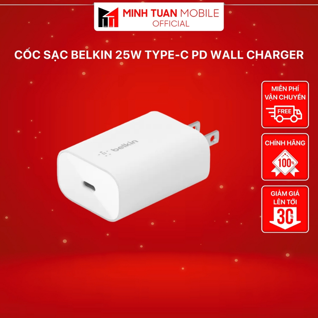 Cốc Sạc Belkin 25W Type-C PD Wall Charger