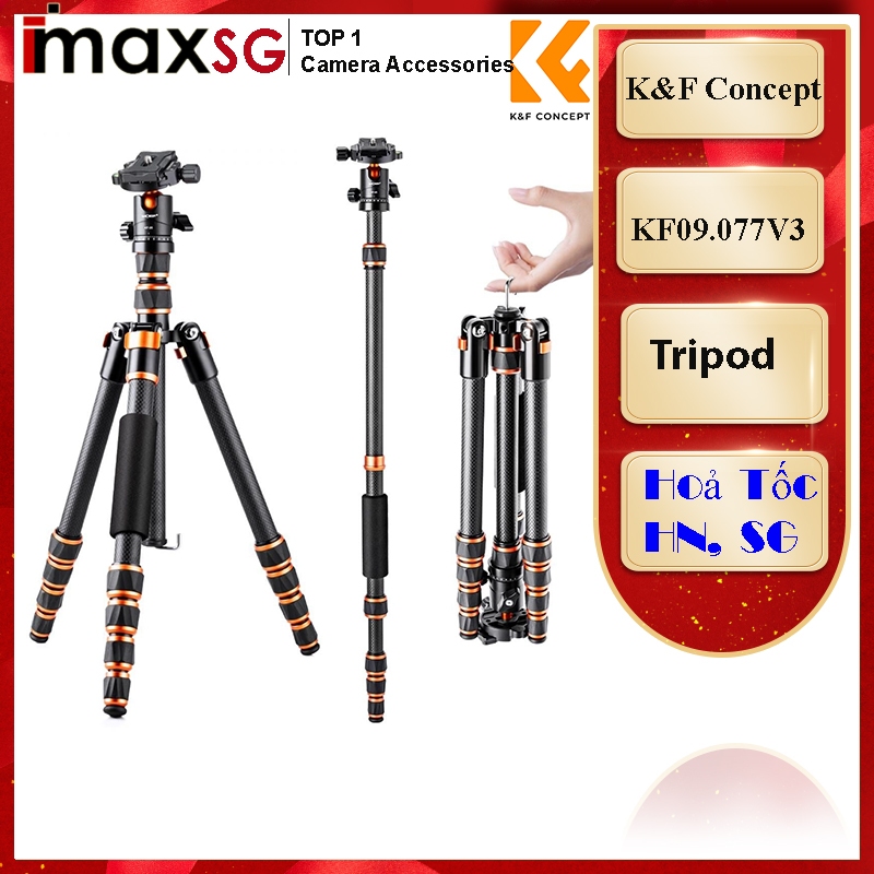 Chân máy ảnh K&F Concept KF09.077V3 (C225C0+BH-25) Chính hãng
