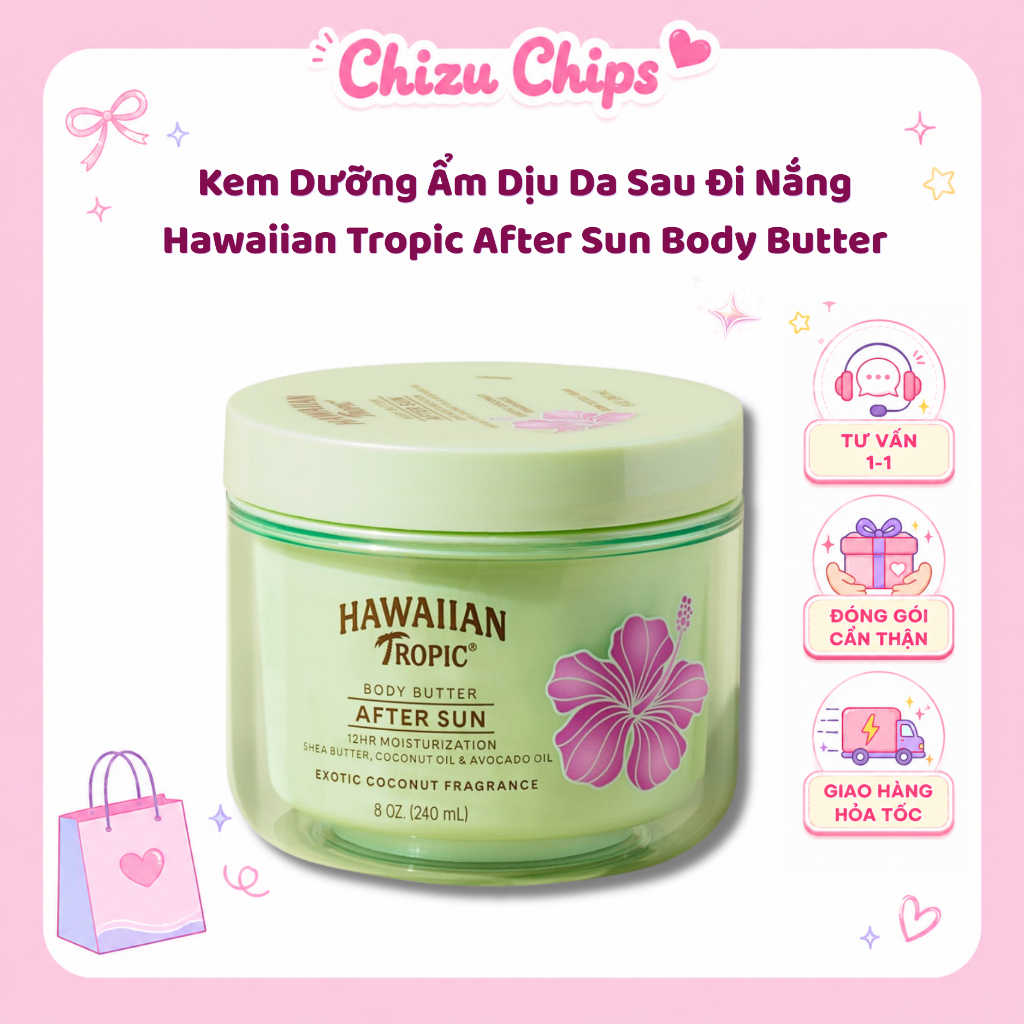 Kem Dưỡng Làm Dịu Da Sau Khi Đi Nắng Hawaiian Tropic After Sun Body Butter 240ml