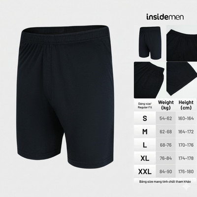 Quần Short thun Nam Insidemen rayon spandex co giãn, suông nhẹ ISOR03