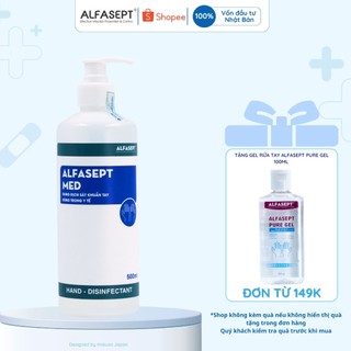 Dung Dịch Rửa Tay ALFASEPT Med Giúp Diệt Khuẩn Toàn Diện Với Hệ Phức Hợp Chất Dưỡng Ẩm Lọ 500ml