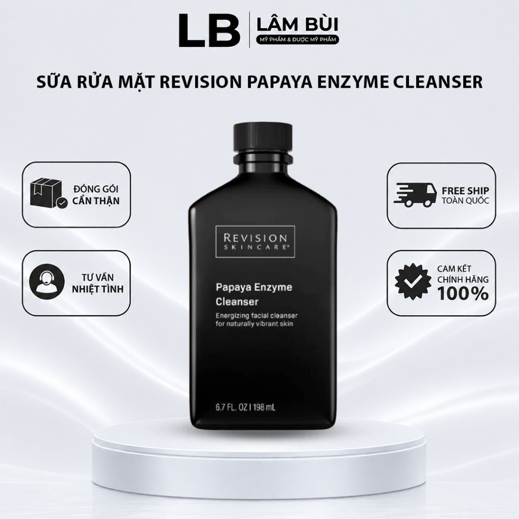 [Đại lý chính hãng] Sữa rửa mặt Revision Papaya Enzyme Cleanser - Brightening Facial Wash - Purifyin