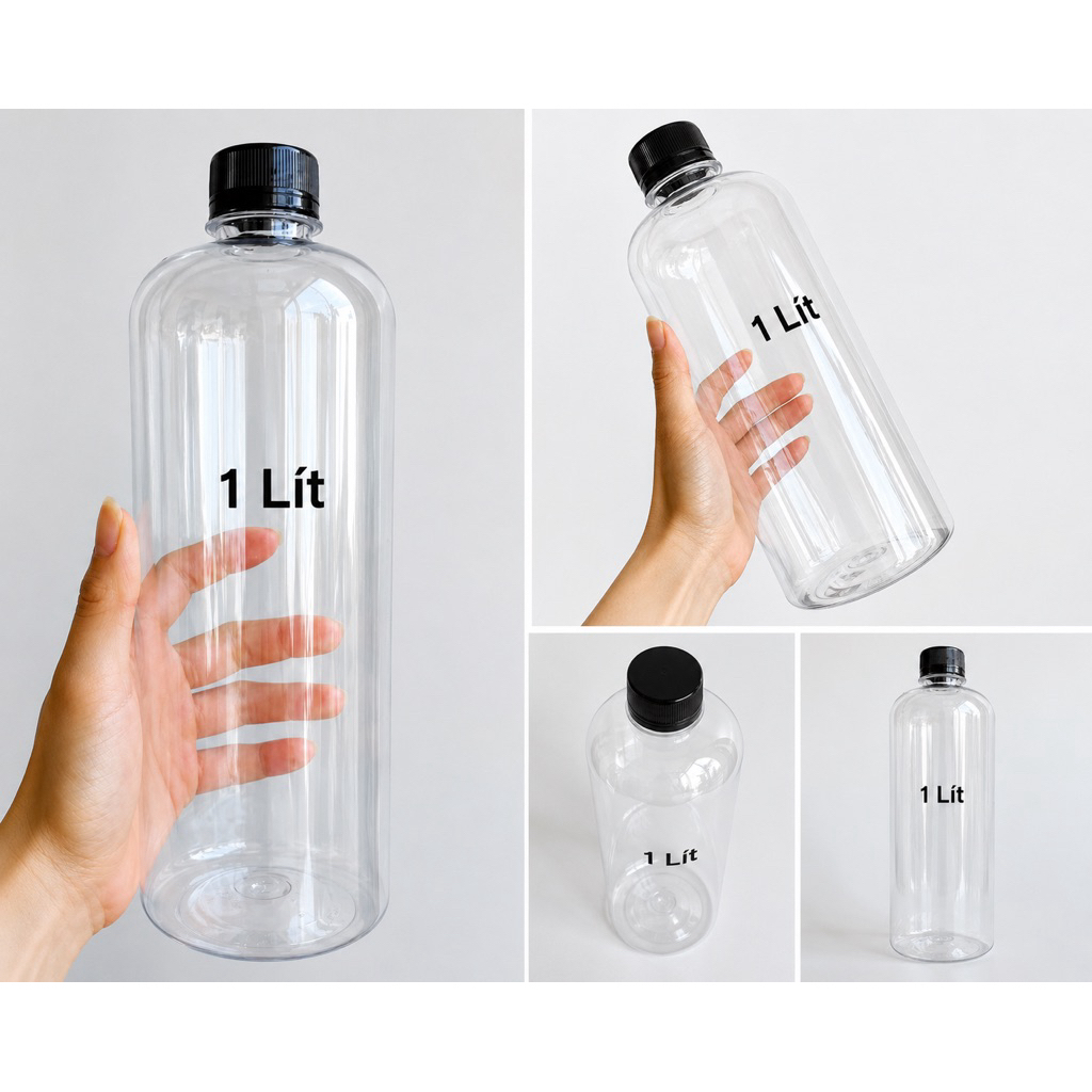 5 chai tròn 1000ml trơn dày dặn , chai đựng nước ép, đựng mật ong, trà sữa.
