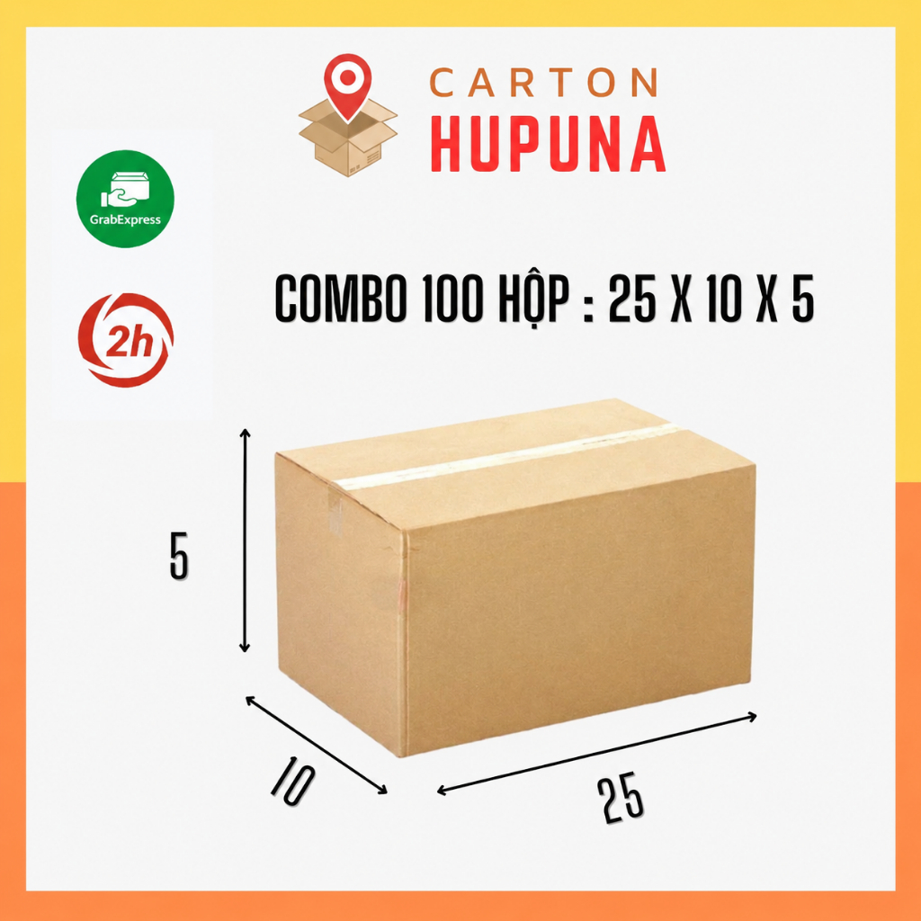 [FREESHIP] Combo 100 Hộp Carton 25X10X5 Giá Rẻ Đóng Hàng tại Cầu Giấy Hà Nội - Thùng giấy ship cod