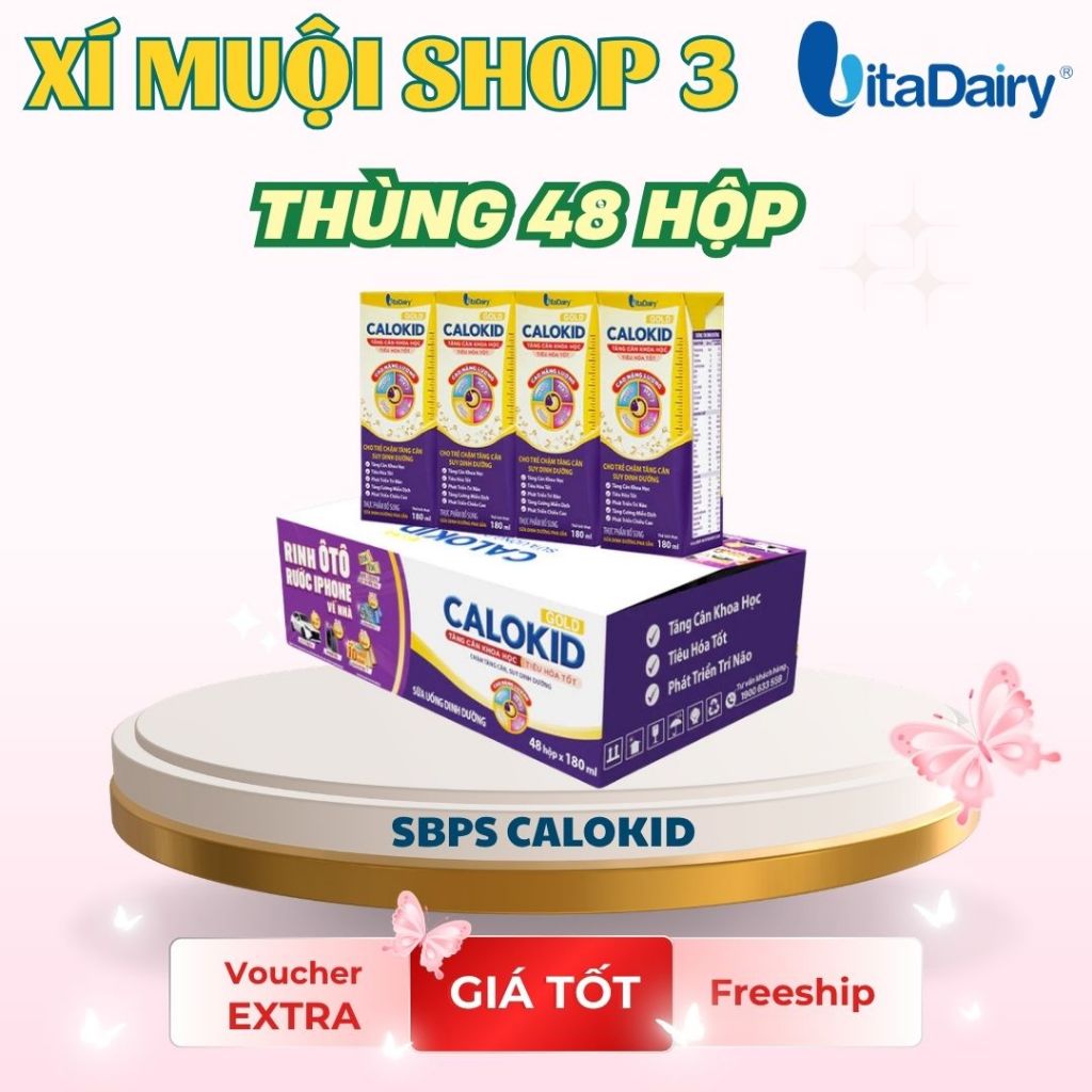 Sữa uống dinh dưỡng Calokid 110ml/180ml ( thùng 48 hộp ) - Vitadairy - Hàng Chính Hãng