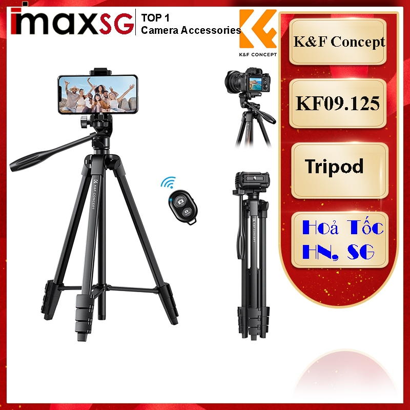 Chân máy ảnh 2 in 1 kết hợp điện thoại có remote K&Fconcept B174A1 - KF09.125