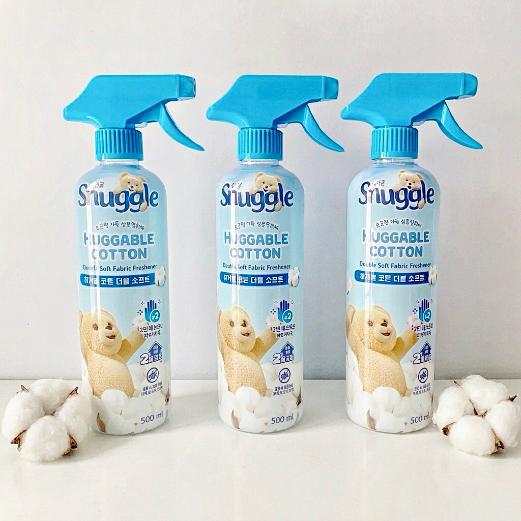 500ml [ Snuggle ] Xịt thơm quần áo, khử mùi nhà cửa Huggable Cotton