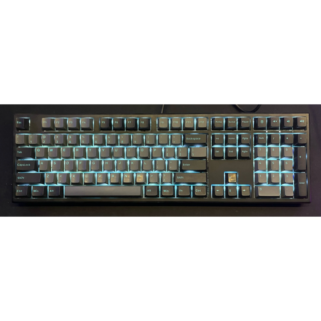 Bàn phím cơ MonsGeek MG108 Black & Cyan (White LED / AKKO cs switch) 2nd đã qua sử dụng mới 90%