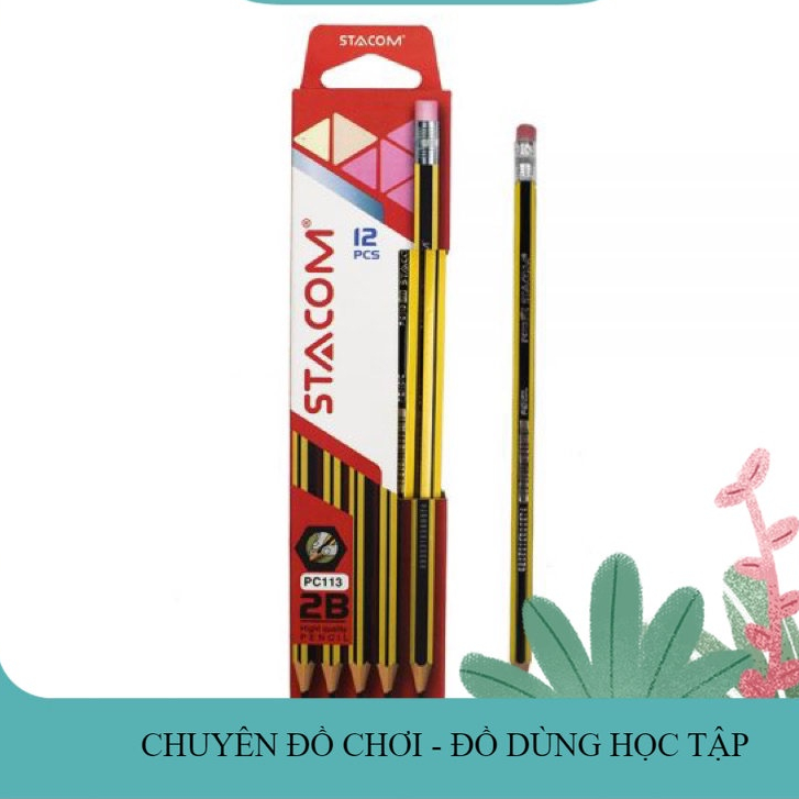 2 Cây Bút Chì Gỗ Stacom PC113 2B _LL