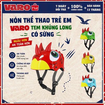 Mũ Trẻ Em Thể Thao VARO Khủng Long 3 Sừng - Bh 12 Tháng
