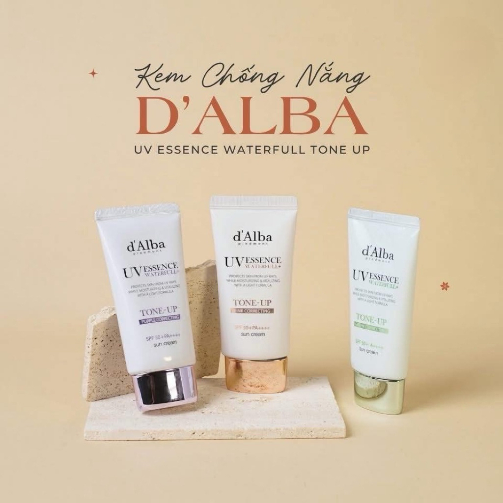[Dalba] Kem chống nắng D.a.l.b.a nâng tone / các màu / hồng/ tím, xanh lá