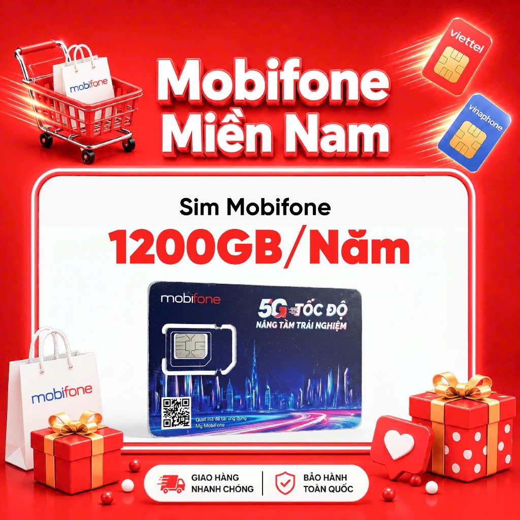🌟 [100GB/tháng] Sim 5G MobiFone 100GB/tháng trọn gói 12 Tháng tốc độ mạng thả ga 500GB 1000gb 12FHCM