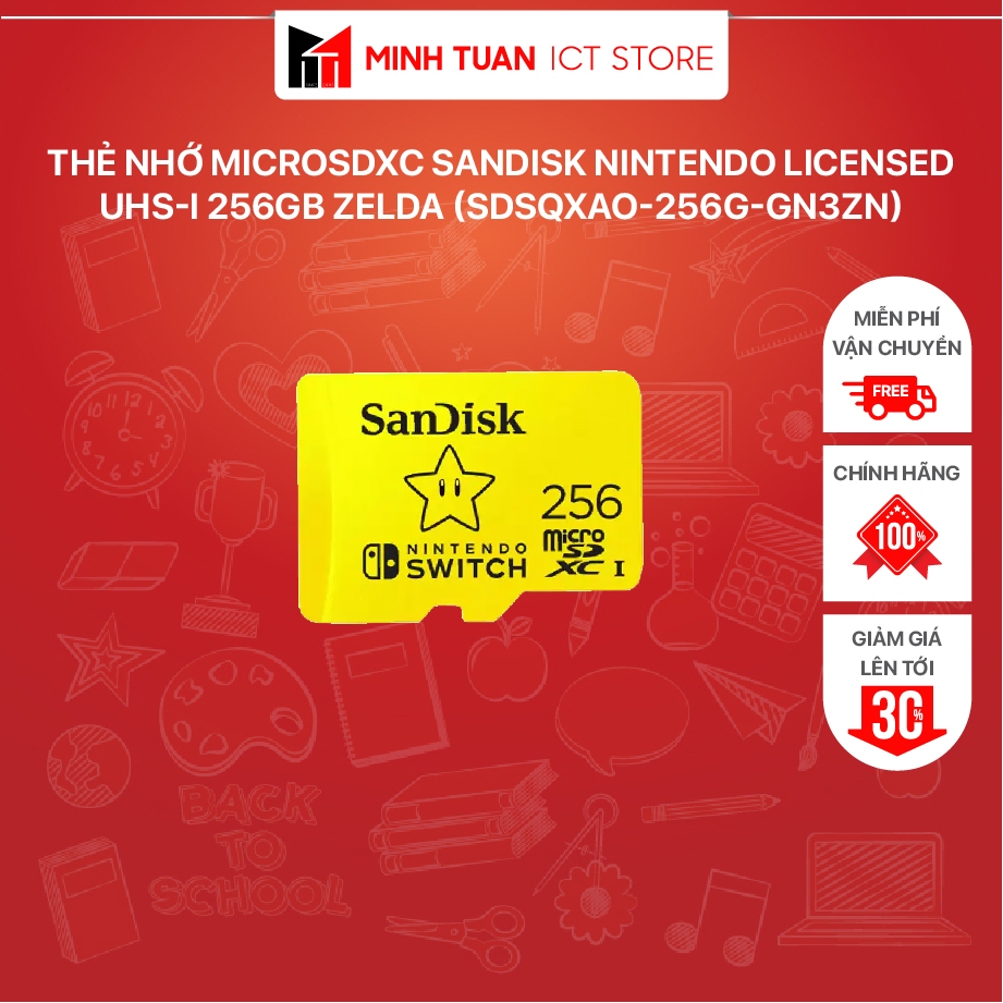 Thẻ Nhớ MicroSDXC SanDisk Nintendo Licensed UHS-I 256GB Zelda (SDSQXAO-256G-GN3ZN)