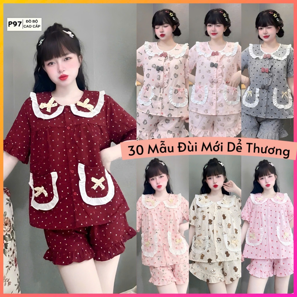 ẢNH THẬT đồ bộ pijama đùi lụa đũi mềm mới hot trend, đồ bộ đùi size dưới 60kg , pijama nữ giá rẻ tận