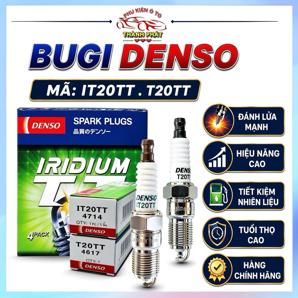 Bugi Denso T20TT IT20TT Chính Hãng – Bugi Ô Tô Twin Tip Đánh Lửa Cho Xe Toyota Mitsubishi Ford Mazda