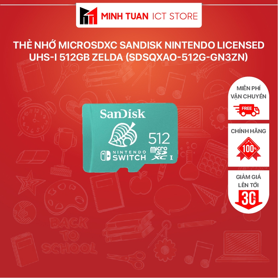 Thẻ Nhớ MicroSDXC SanDisk Nintendo Licensed UHS-I 512GB Zelda (SDSQXAO-512G-GN3ZN)