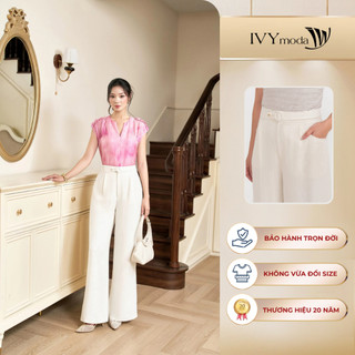 Quần tây nữ dáng suông ống loe nhẹ, quần nữ công sở dạo phố hiện đại IVY moda MS 22B0662