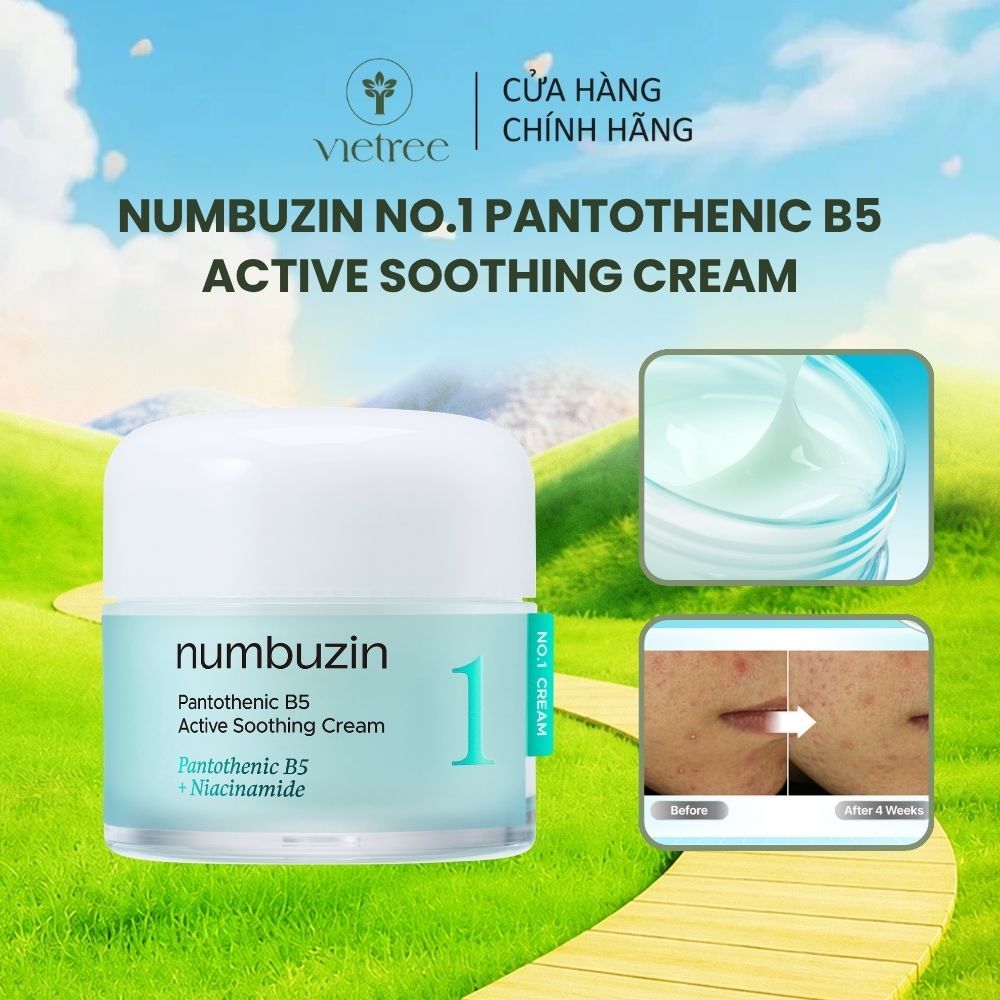 Kem Dưỡng Dịu Da B5 NUMBUZIN Hoạt Tính No.1 Pantothenic B5 Active Soothing Cream (80ml)