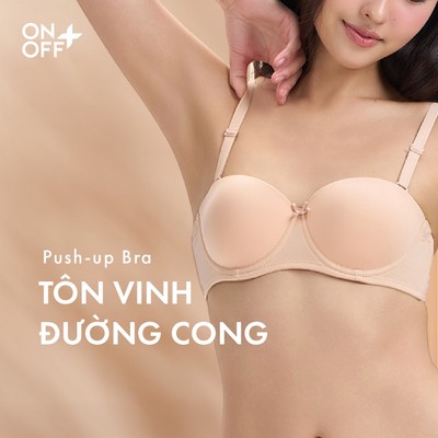 Áo bra nâng ngực Cup ngang Strapless Bra dạng quây có gọng nâng ngực co giãn mềm mại thoả mái - ONOFF 16UF25A452