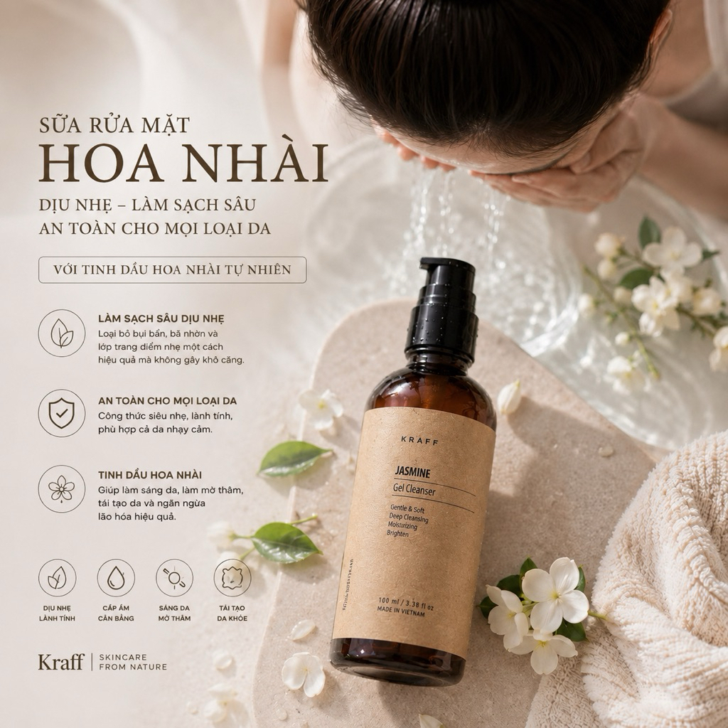 SỮA RỬA MẶT HOA NHÀI - DƯỠNG TRĂNG' & CẤP ẨM HIỆU QUẢ