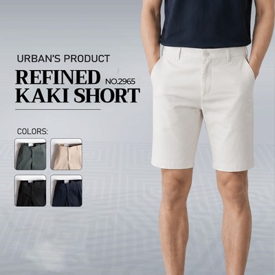 Quần short kaki nam URBAN vải COTTON mềm mịn dày dặn, cạp phối chun sau co giãn thoải mái NO.2965
