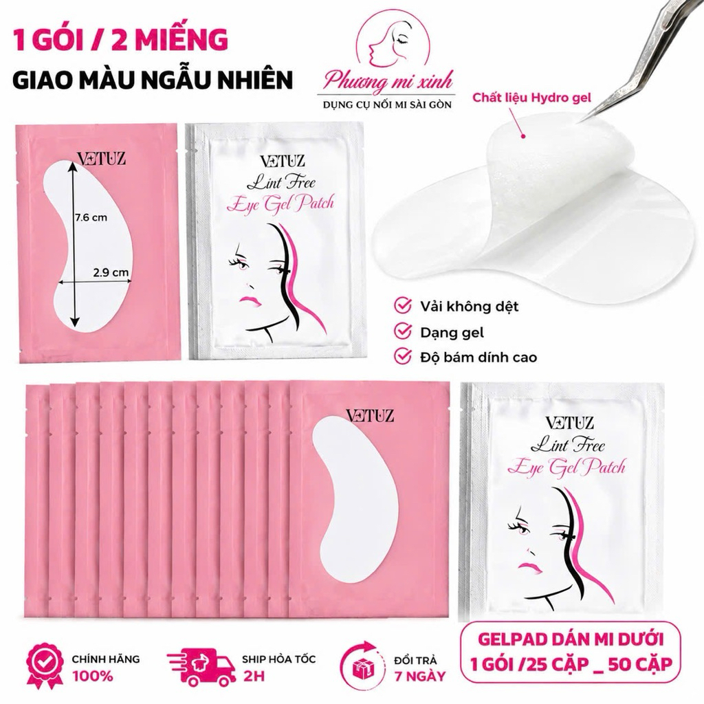 (25 CẶP)(50 CẶP) Miếng dán mi dưới Gel pad-gelpad dán mi dưới 1 túi 2 miếng _ Dụng cụ nối mi _ Phụ l