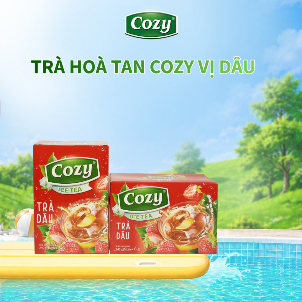 [COMBO 2] Trà Cozy Hoà Tan Ice Tea Gồm Chanh, Vải, Đào, Dâu, Ổi, Chanh Dây, Sâm Bí Đao Thanh Nhiệt, 