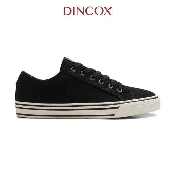 Giày Sneaker Nam Nữ Cổ Thấp Canvas DINCOX E12 BLACK LINE - Giày Vải Unisex Thời Trang Basic
