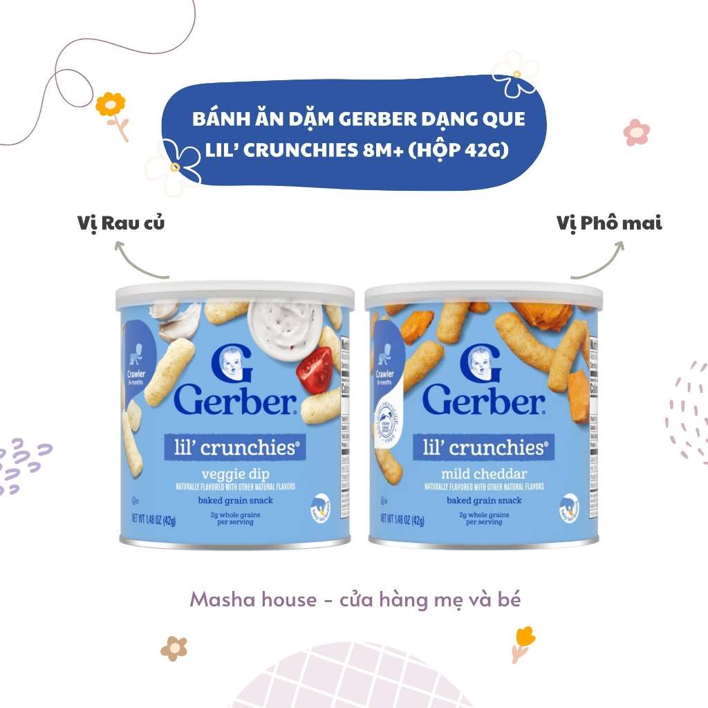 Bánh ăn dặm Gerber Lil' Crunchies (42g) cho bé 8 tháng trở lên