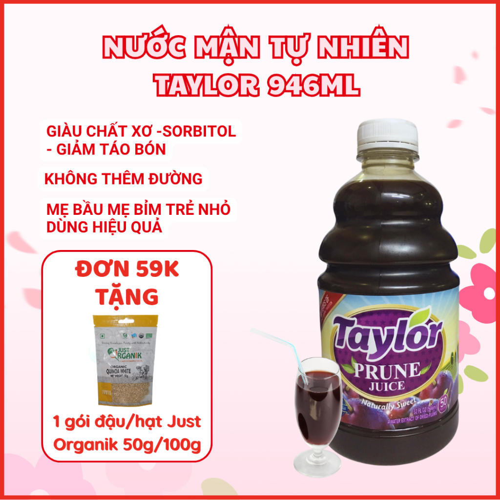 Nước Mận ,Nước Ép Mận Taylor 946ml Naturally Prune Juice - Không Thêm Đường 946ML