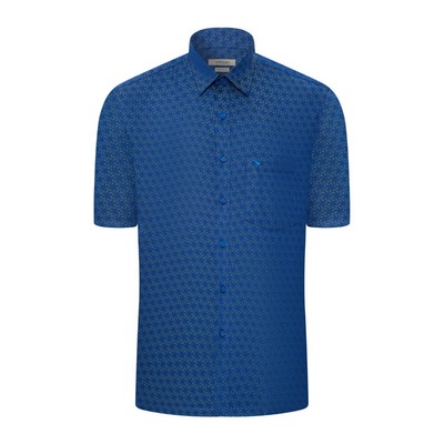 Áo sơ mi ngắn tay vạt ngang VIETTIEN SMART CASUAL vải Hoa hồng form REGULAR VT00000664