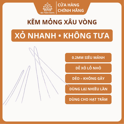 Kẽm Xâu Vòng Mỏng 0.2 mm Xỏ Hạt Trầm Hương, Hạt Đá Handmade (Giá 1 Kẽm) - Mộc Trầm Hương MTH
