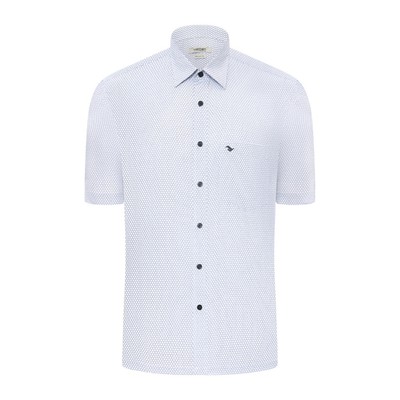 Áo sơ mi ngắn tay vạt ngang VIETTIEN SMART CASUAL vải Hoa hồng form REGULAR VT00000665