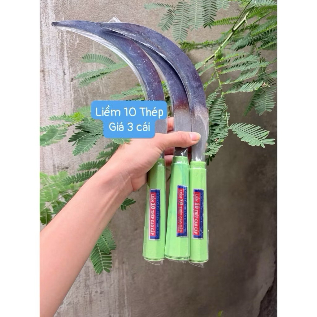 ( giá 3 cai ) Liềm cắt cỏ, liềm 10 thép cao cấp