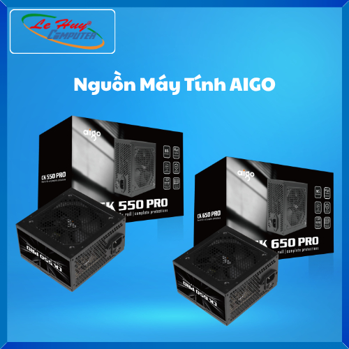 Nguồn Máy Tính AIGO CK550 PRO 550W/ CK650 PRO 650W Dây Liền (Non-Modular) - Hàng Chính Hãng