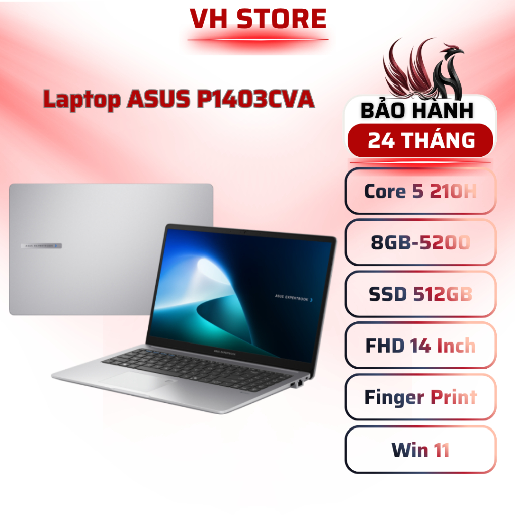 Laptop ASUS P1403CVA Core 5-210H 8GB 512GB 14" FHD Win 11 | VH Store