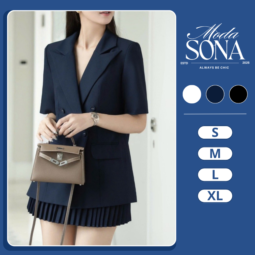 Áo Khoác Blazer Nữ Tay Ngắn Phong Cách Hiện Đại-B16-Sona.Moda