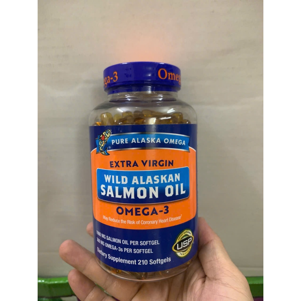 mẫu mới date 11/27 - Pure Alaska Wild Alaskan Salmon Oil Omega 3 1000 mg 210 viên Mỹ