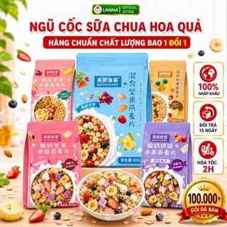 Ngũ cốc sữa chua mix hạt, hoa quả meizhoushike yogurt, nuts oatmeal - đài loan