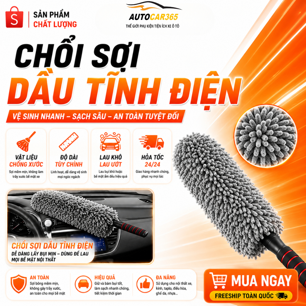 Chổi rửa xe ô tô, Chổi lau xe ô tô đa năng rửa xe ô tô, quét bụi ô tô,lau xe ô tô, lau nội ngoại thấ