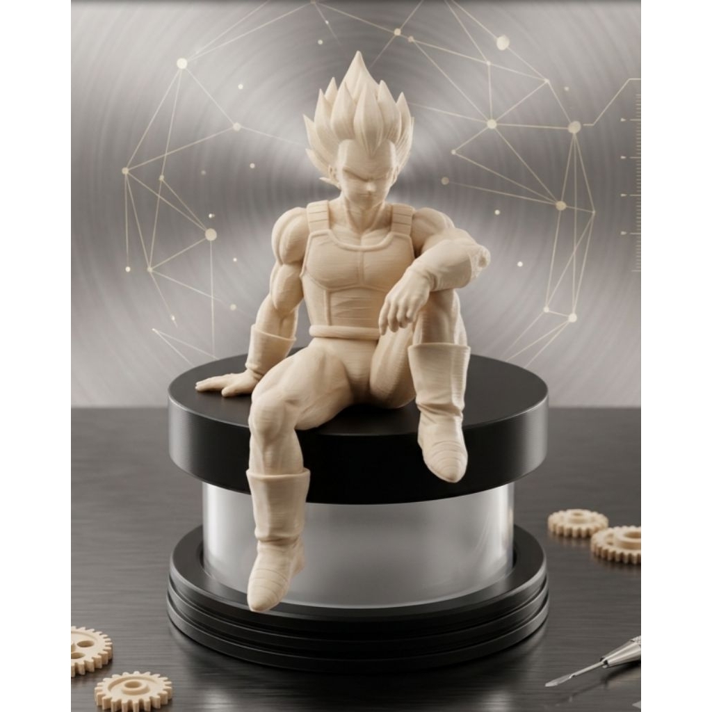 Mô hình 3D Vegeta dùng để decor màn hình máy tính, PC, góc làm việc