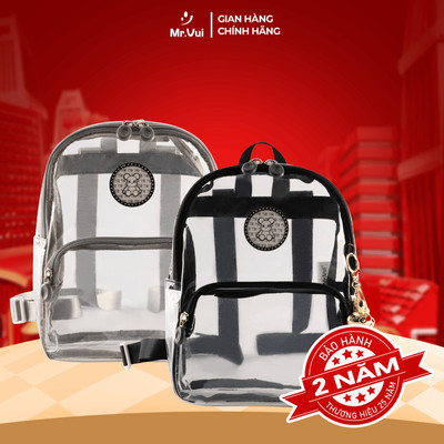 Balo thời trang Mr Vui BLTEEN 1010, balo trong suốt unisex cho nam nữ style hàn quốc chống nước