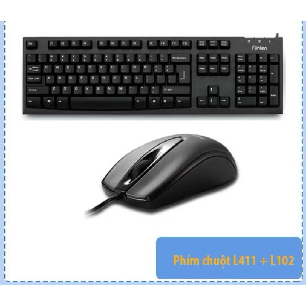Combo Bộ Phím Chuột Fuhlen L411 + L102 USB Có Dây - Chính Hãng - Full VAT