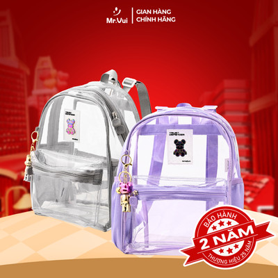 Balo mini Mr Vui BLTEEN 1022, balo trong suốt thời trang nữ chống thấm nước cho học sinh, sinh viên
