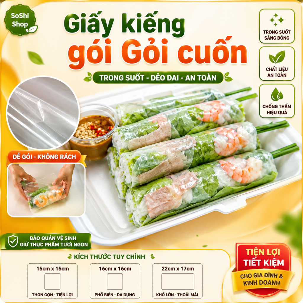 250 Gram Giấy gói gỏi cuốn – giấy kiếng gói gỏi cuốn không thấm dầu - SoShi Shop