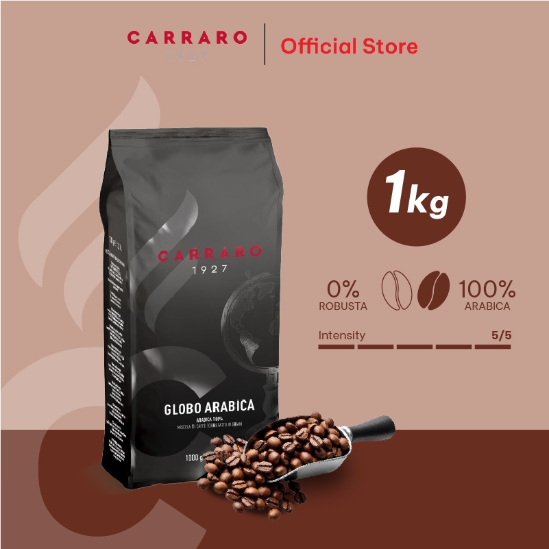 Cà phê nguyên hạt Carraro Globo Arabica 1kg – 100% Arabica