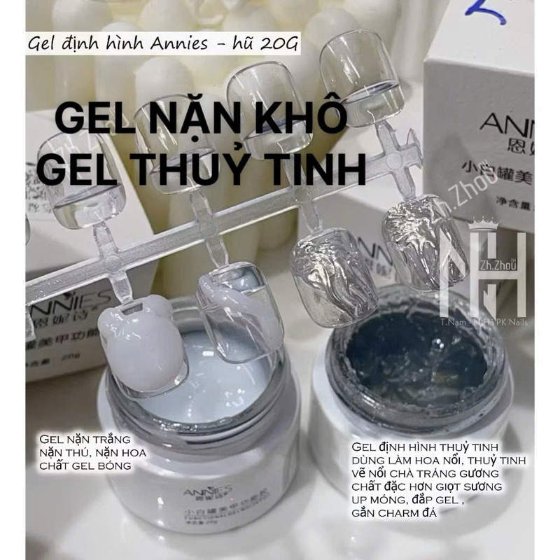 Gel Thuỷ tinh Annies chà Crom nổi,gel nặn annies, gel định hình làm nail,Top gel 3d kéo sợi  phụ kiệ