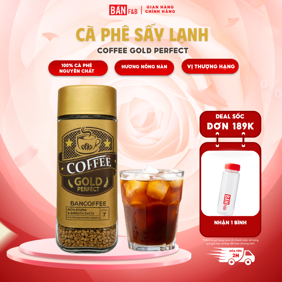 Cà Phê Sấy Lạnh Robusta, Cafe Sấy Lạnh Hoà Tan Không Đường Nguyên Chất Bản Cà Phê Bản F&B 100g